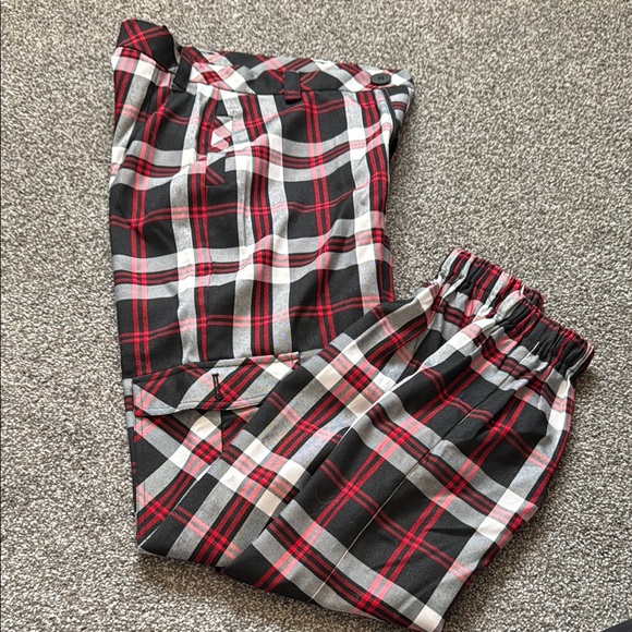 Blackmilk Red and Black Checkered Trousers - Picture 1 of 5
